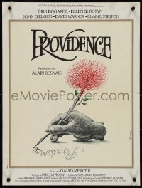 1c0544 PROVIDENCE French 16x21 1977 Resnais, cool art of hand writing w/tree pencil by Ferracci!