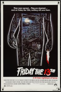 1c1131 FRIDAY THE 13th 1sh R1980s great Alex Ebel art, slasher classic, 24 hours of terror!
