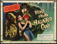 1c0924 BEAST FROM HAUNTED CAVE 1/2sh 1959 censored art of monster with sexy near-naked victim!