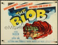 1c0925 BLOB 1/2sh 1958 Steve McQueen, cool art of the indescribable & indestructible monster!
