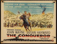 1c0928 CONQUEROR style A 1/2sh 1956 barbarian John Wayne & sexy Susan Hayward!