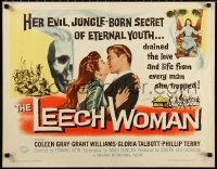 1c0943 LEECH WOMAN 1/2sh 1960 deadly female vampire drained love & life from every man she trapped!