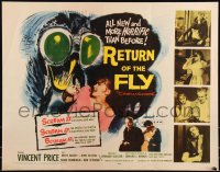 1c0951 RETURN OF THE FLY 1/2sh 1959 Vincent Price, monster art, more horrific than before!