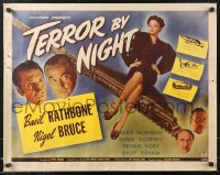 1c0964 TERROR BY NIGHT 1/2sh 1946 Basil Rathbone is Sherlock Holmes & Nigel Bruce as Watson, rare!