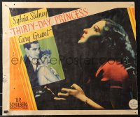 1c0965 THIRTY-DAY PRINCESS style A 1/2sh 1934 angelic Sylvia Sidney + young Cary Grant, ultra rare!