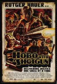 1c1188 HOBO WITH A SHOTGUN DS 1sh 2011 Rutger Hauer is delivering justice one shell at a time!