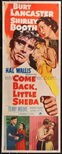 1c0973 COME BACK LITTLE SHEBA insert 1953 romantic artwork of Burt Lancaster & Shirley Booth!