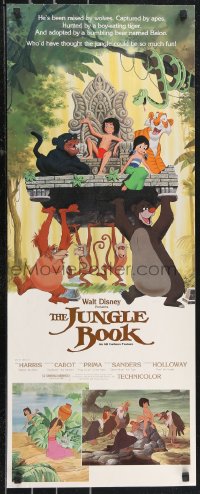 1c0983 JUNGLE BOOK insert R1984 Walt Disney cartoon classic, great image of Mowgli & friends!