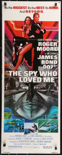 1c0993 SPY WHO LOVED ME insert 1977 great art of Roger Moore as James Bond by Bob Peak!