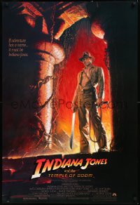 1c1203 INDIANA JONES & THE TEMPLE OF DOOM 1sh 1984 adventure is Harrison Ford's name, Wolfe art!