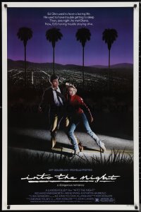 1c1208 INTO THE NIGHT 1sh 1985 cool image of Jeff Goldblum & Michelle Pfeiffer on the run!