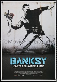 1c0317 BANKSY & THE RISE OF OUTLAW ART Italian 1sh 2020 art of rioter 'throwing' flowers!