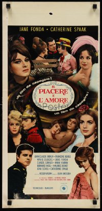 1c0361 LA RONDE Italian locandina 1965 Roger Vadim, sexy Jane Fonda, Catherine Spaak!