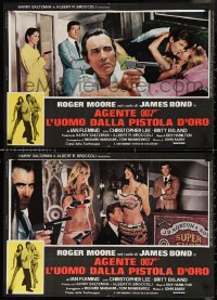 1c0406 MAN WITH THE GOLDEN GUN set of 4 Italian 18x26 pbustas 1974 Roger Moore as James Bond!