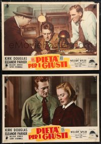 1c0415 DETECTIVE STORY set of 5 Italian 14x19 pbustas 1952 Douglas can't forgive Eleanor Parker!