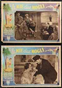 1c0420 MY FAVORITE WIFE set of 2 Italian 14x19 pbustas 1948 Cary Grant, Irene Dunne!