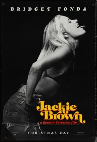 1c1219 JACKIE BROWN teaser 1sh 1997 Quentin Tarantino, profile portrait of sexy Bridget Fonda!