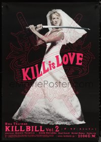 1c0775 KILL BILL: VOL. 2 advance Japanese 29x41 2004 best image of bride Uma Thurman with katana!