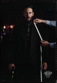 1c1225 JOHN WICK CHAPTER 2 teaser DS 1sh 2017 Keanu Reeves in the title role with gun being measured!