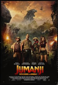1c1234 JUMANJI: WELCOME TO THE JUNGLE int'l advance DS 1sh 2017 Johnson, Black, different image!
