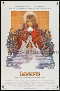 1c1247 LABYRINTH 1sh 1986 Jim Henson, art of David Bowie & Jennifer Connelly by Ted CoConis!