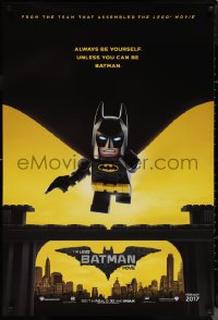 1c1255 LEGO BATMAN MOVIE teaser DS 1sh 2017 always be yourself, unless you can be Batman, 2017 style