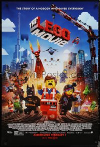 1c1256 LEGO MOVIE advance DS 1sh 2014 the story of a nobody who saved everybody!