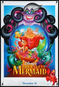 1c1266 LITTLE MERMAID advance DS 1sh R1997 great images of Ariel & cast, Disney cartoon!