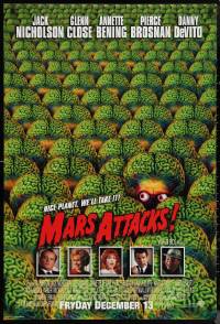 1c1286 MARS ATTACKS! int'l advance DS 1sh 1996 directed by Tim Burton, great image of cast!