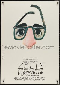 1c0765 ZELIG Polish 27x38 1985 wacky Woody Allen mockumentary, best art by Wiktor Sadowski!