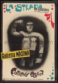 1c0699 LA STRADA Polish 24x34 1956 Federico Fellini, Anthony Quinn by Jan Lenica, ultra rare!