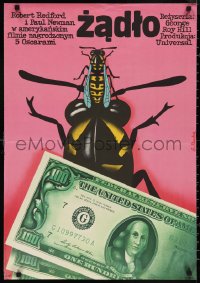 1c0714 STING Polish 23x33 1975 cool completely different art of bees with cash by Elzbieta Procka!