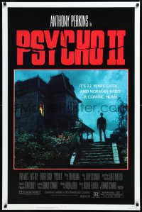1c1344 PSYCHO II 1sh 1983 Anthony Perkins as Norman Bates, cool creepy image of classic house!