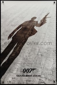 1c1347 QUANTUM OF SOLACE teaser DS 1sh 2008 Daniel Craig as James Bond, cool shadow image!