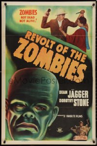 1c1367 REVOLT OF THE ZOMBIES 1sh R1947 cool artwork, they're not dead and they're not alive!