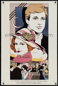 1c0188 BALLANTINE'S 21 style 19x29 special poster 1974 Great Gatsby tie-in, Patrick Nagel art!