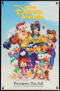 1c0091 DISNEY AFTERNOON tv poster 1990s great art for kids of Goofy, Darkwing Duck & Chipmunks!