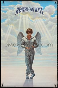 1c0204 HEAVEN CAN WAIT 30x45 special poster 1978 Lettick art of angel Warren Beatty wearing sweats!