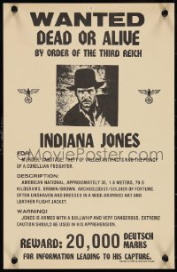 1c0205 INDIANA JONES 11x17 BOOTLEG special poster 1984 Harrison Ford, Nazi 3rd Reich wanted poster!