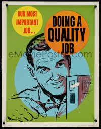 1c0073 OUR MOST IMPORTANT JOB 17x22 motivational poster 1950s Elliott Service Company!