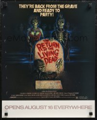 1c0228 RETURN OF THE LIVING DEAD 16x20 special poster 1985 punk rock zombies by tombstone ready to party!