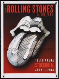 1c0064 ROLLING STONES #120/500 17x23 art print 2014 14 On Fire tour in Stockholm!