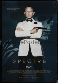 1c1409 SPECTRE IMAX int'l advance DS 1sh 2015 cool image of Daniel Craig as James Bond 007 with gun!