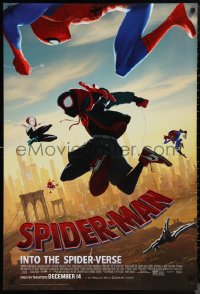 1c1414 SPIDER-MAN INTO THE SPIDER-VERSE advance DS 1sh 2018 Nicolas Cage in title role, cast!