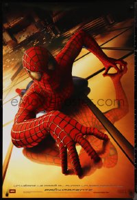 1c1410 SPIDER-MAN int'l Spanish language teaser DS 1sh 2002 Tobey Maguire climbing building, Raimi, Marvel!