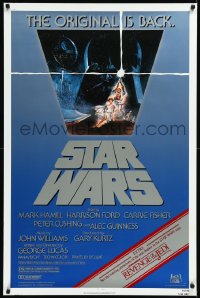 1c1425 STAR WARS NSS style 1sh R1982 George Lucas, art by Tom Jung, advertising Revenge of the Jedi!