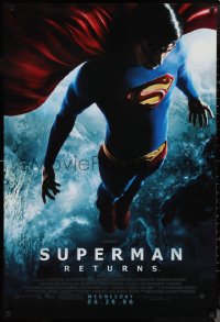 1c1438 SUPERMAN RETURNS advance DS 1sh 2006 Wednesday style, full-length image of Routh in space!