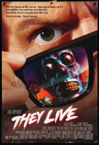 1c1452 THEY LIVE DS 1sh 1988 Rowdy Roddy Piper, John Carpenter, he's all out of bubblegum!