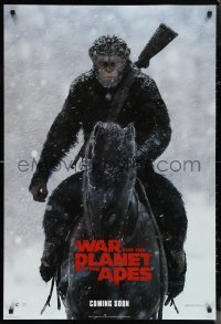 1c1479 WAR FOR THE PLANET OF THE APES int'l teaser DS 1sh 2017 Caesar and two large armies!