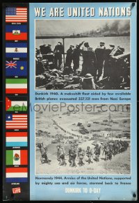 1c0054 WE ARE UNITED NATIONS 27x39 WWII war poster 1944 photographs taken from Life magazine!